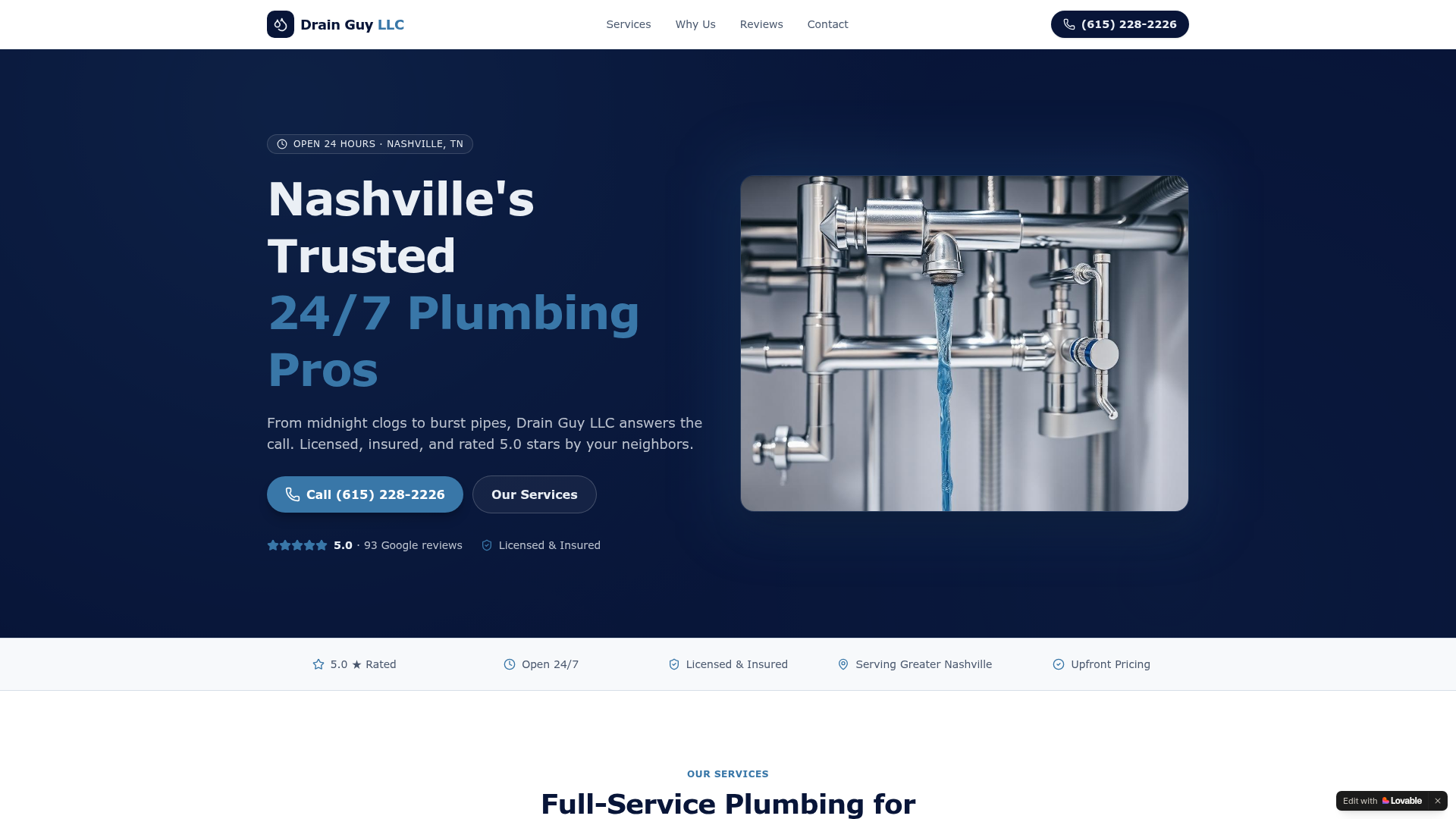 Drain Guy LLC plumbing website